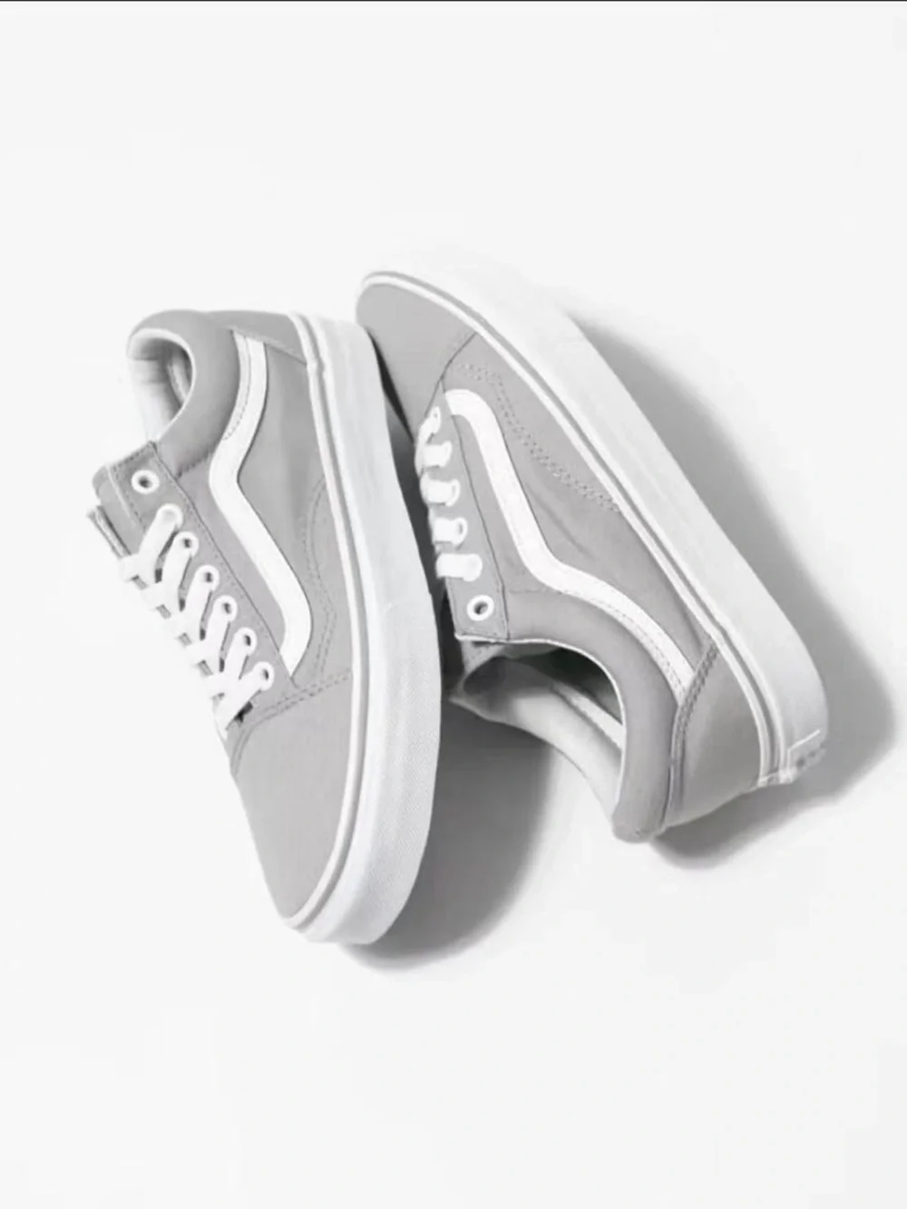 Vans Off The Wall Gray Casual Shoes Sneakers Unisex Size M 6.5 W 8